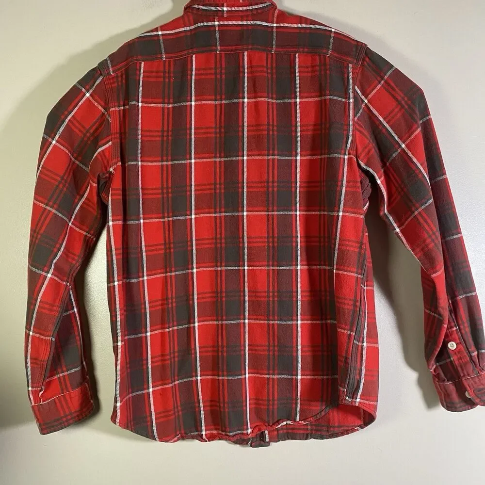 Polo Ralph Lauren Shirt Mens Large Red Plaid Flannel Classic Fit Pocket